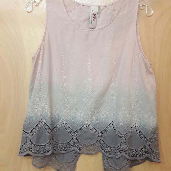 Anthropologie Tops - Aratta Anthro Ombre boho lilac eyelet top